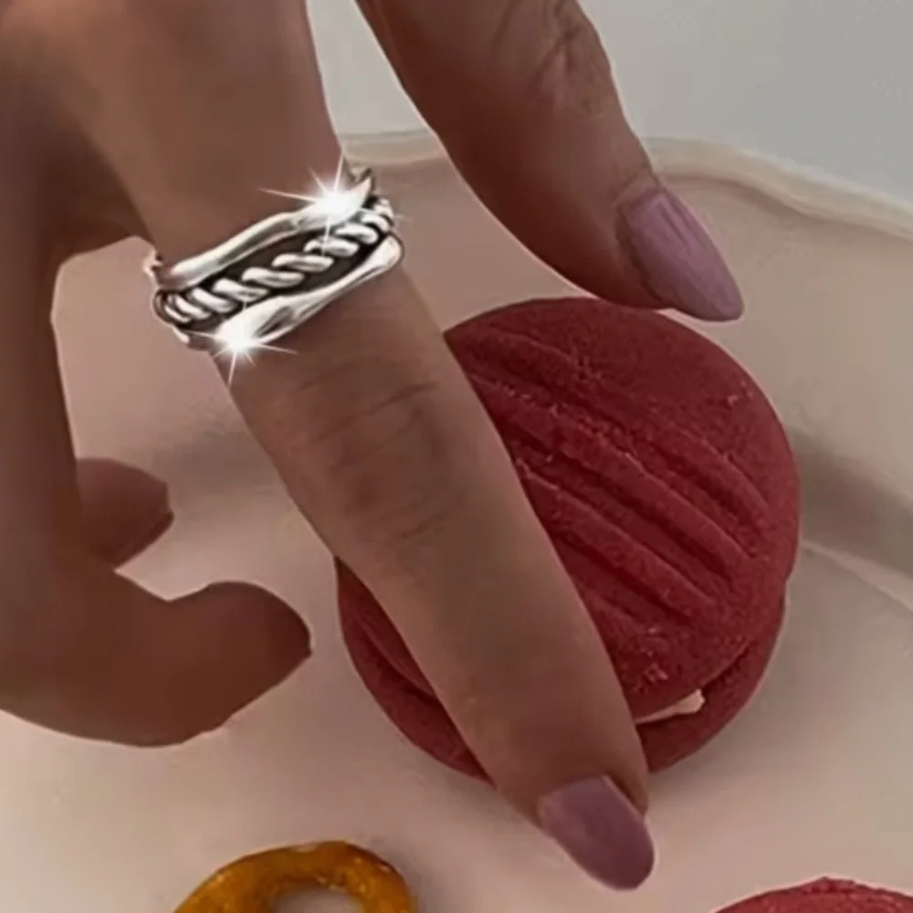 925 sterling Silver Twisted rope Ring